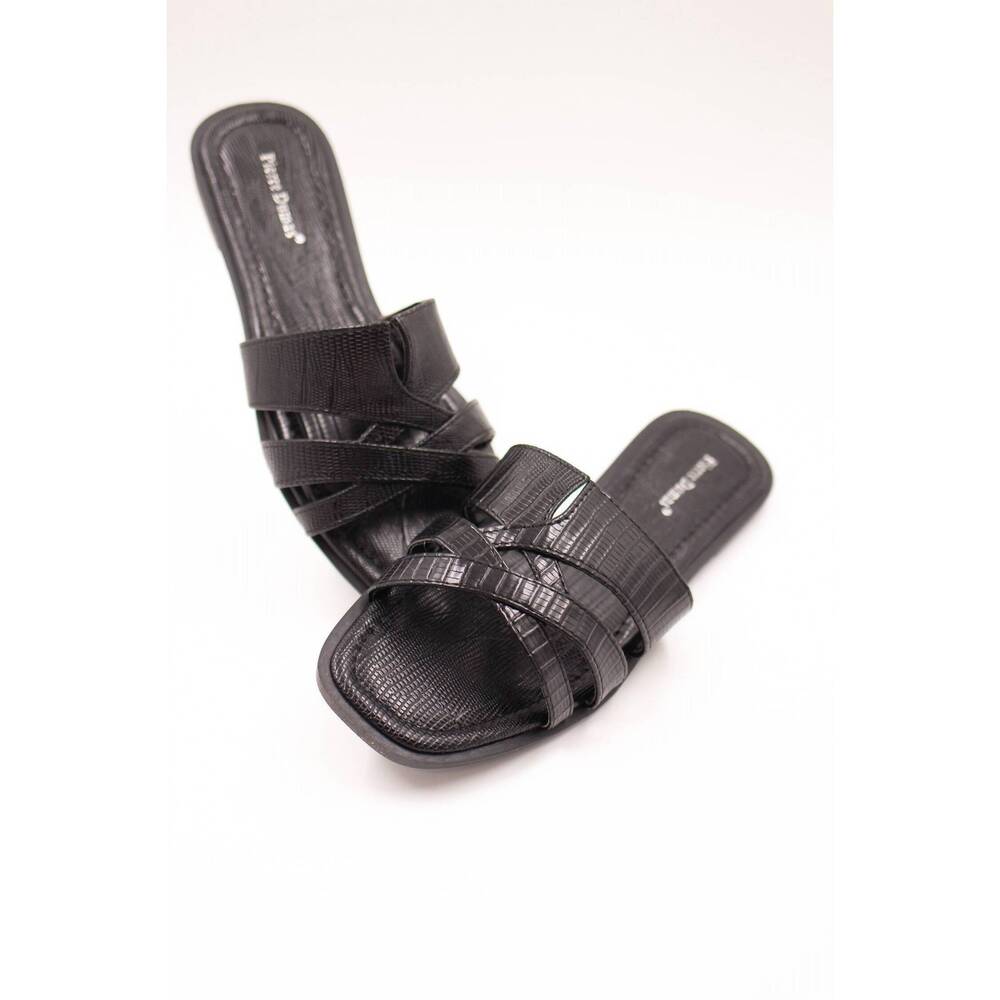 NEW PIERRE DUMAS women's croc star sandal in black